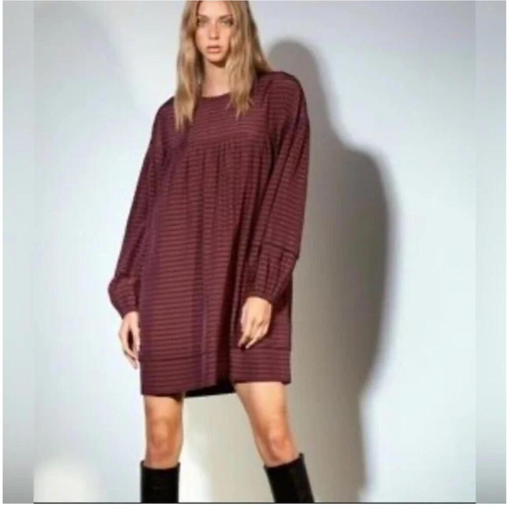 Aritzia Wilfted Le Fou Sachi Gingham Check Babydoll Mini Dress